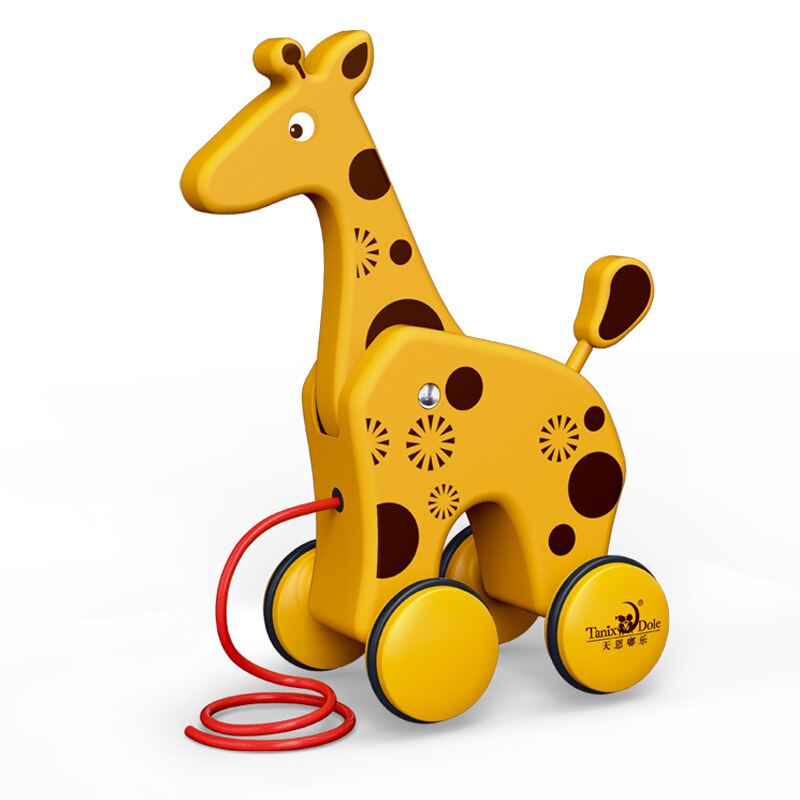 Dragging Baby Toddler Toys Baby Traction To Pull Animal Puppies Giraffe Baby Early Teaching Walker Toys Children's Drag Toys: 07