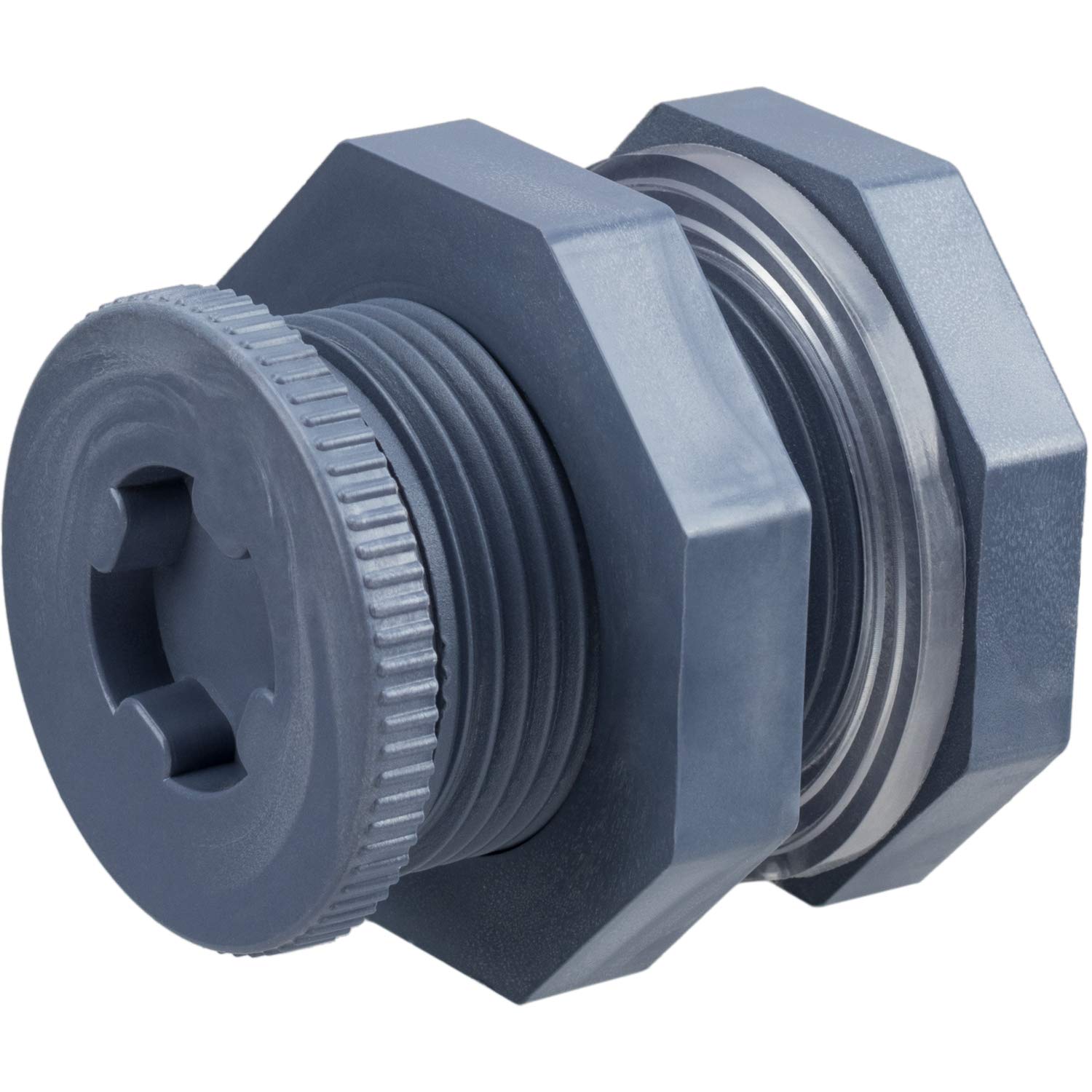 3/4 Inch PVC Bulkhead Fitting 3 Packs Bulkhead Threaded with Plugs for Rain Barrel Spigot Connector Kit for Water Tanks Plastic