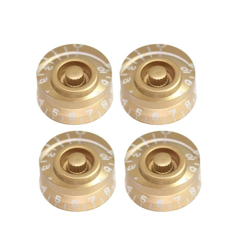 4 Stuks Ronde Gitaar Knoppen Speed Volume Tone Control Knoppen Rotary Knoppen Voor Elektrische Gitaar Onderdelen Vervanging: Golden