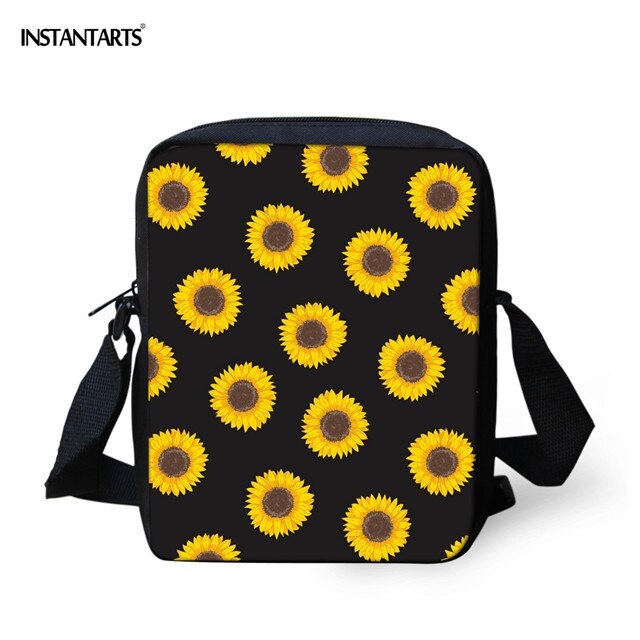 INSTANTARTS Sunflower Print Crossbody Bag Kindergarten Schoolbags You Are My Sunshine Mini Messenger Bag Boys Girls Handbag: HXA612E