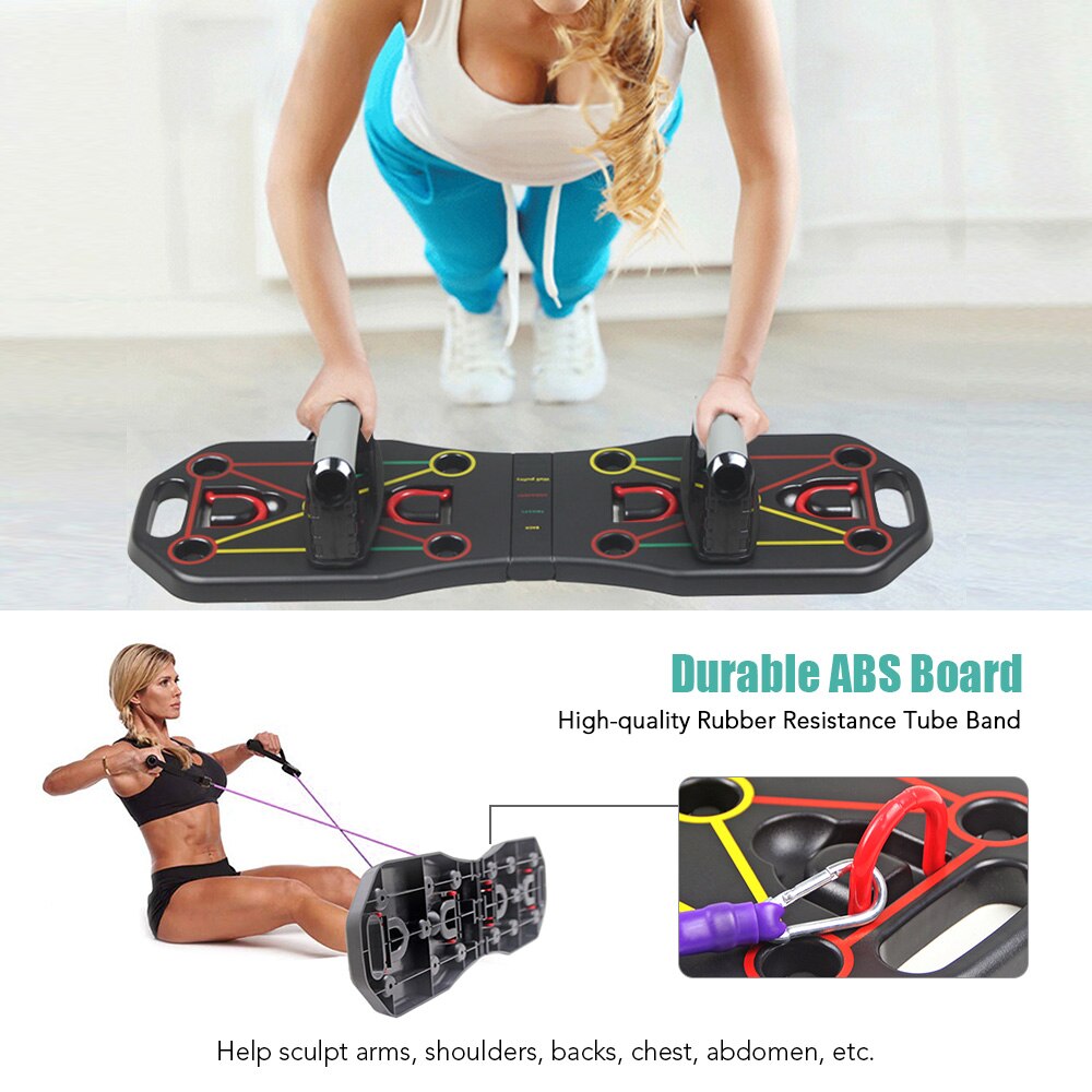 Multifunctionele Opvouwbare Push Up Board Systeem Met Weerstand Buis Bands Pull Touw Bodybuilding Oefening Workout Push-Up board