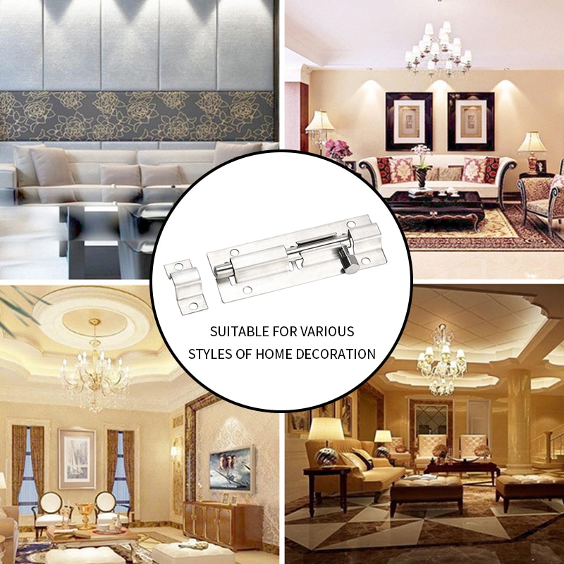 Door Security Slide Latch Lock Stainless Steel Barrel Bolt to Keep You Safe and Private