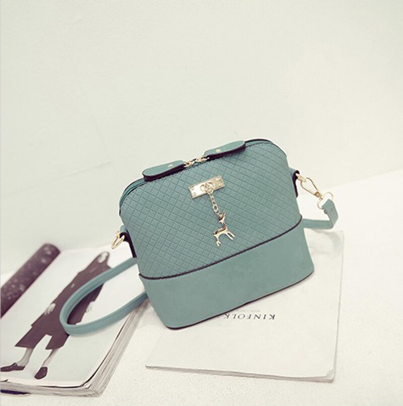 Lns damestassen pu leer zacht gezicht damestas wilde schoudertas messenger bag gewatteerde schelp tas hanger schattig hert