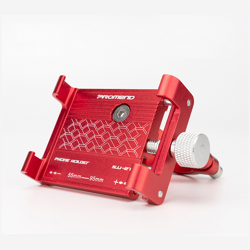 Soporte para teléfono móvil de aleación de aluminio para patinete y bicicleta, soporte para bicicleta de montaña, accesorios profesionales para ciclismo de estabilidad: Rojo