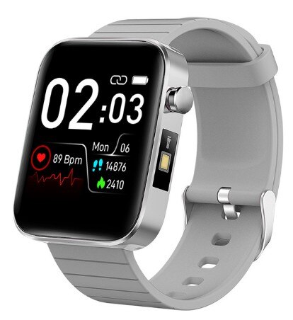 T68 Plus Smartwatch - Body Temp, HR, BP, SpO2 Monitor - for iOS & Android: Silver