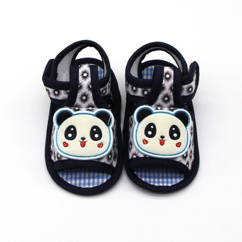 Sandálias Da Menina do bebê Sapatos de Bebê Bonito Panda Lona de Algodão Da Menina do Menino de Verão Sandálias Sapatos de Bebê Sandálias de Praia 0-18 mês