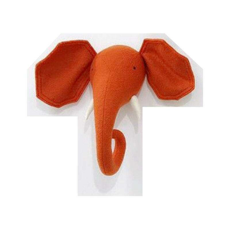 Zebra/Olifant/Giraffe 3D Dierenkop Muur Mount Knuffels Kinderen Kinderkamer Muur Opknoping Decoratie Verjaardag Kerst: Red Elephant