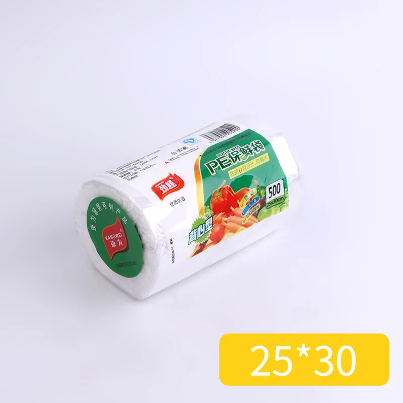 Poser for å holde mat fersk, opprullbare supermarkedposer, håndholdte plastposer til kjøkken for å holde seg fersk: Lysegrønn