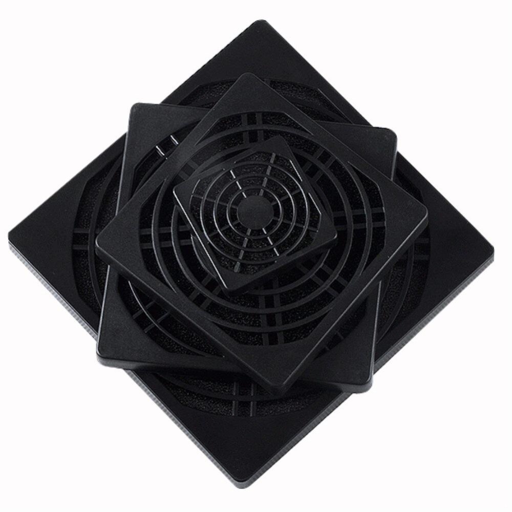 Filtr Przeciwpyłowy do Wentylatora PC - 4cm, 8cm, 9cm, 12cm - Tworzywo ABS + Włókno Nylonowe - Czarny