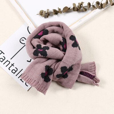 Foulard doux tricoté pour bébé fille, écharpe à fleurs, couleur bonbon, châle plus , Style coréen, collection automne et hiver: Taro purple