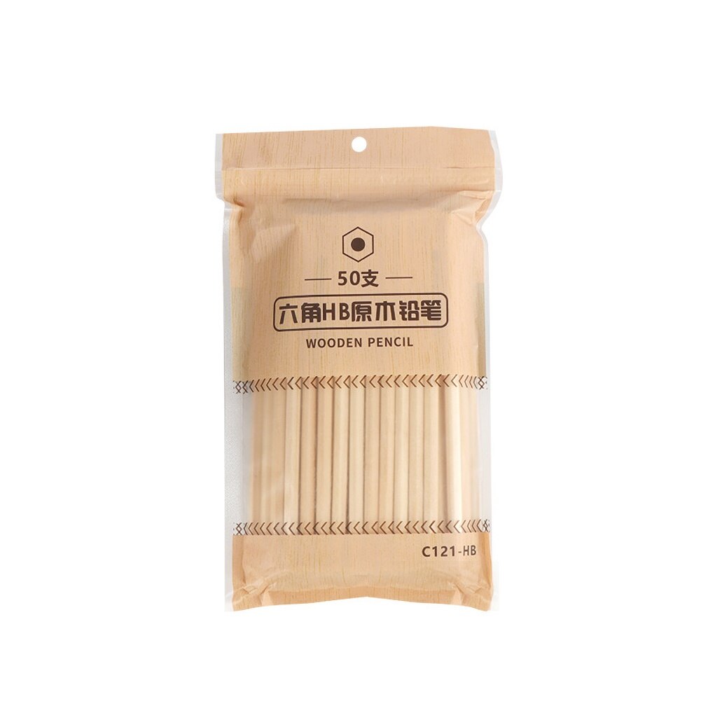 50Pcs Students Wood Sketching Writing Drawing HB Pencil School Office Stationery