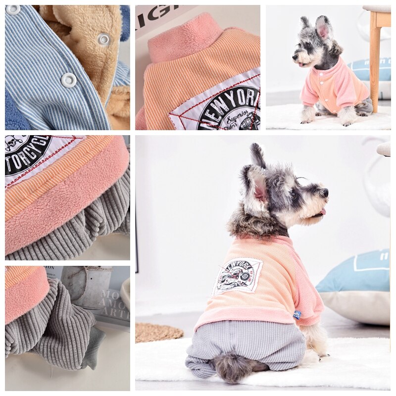 Sportshund ned parkas samlet pink blå firben jakke frakke med bukser vinter varm s xxl pet tøj til små dyr puddel