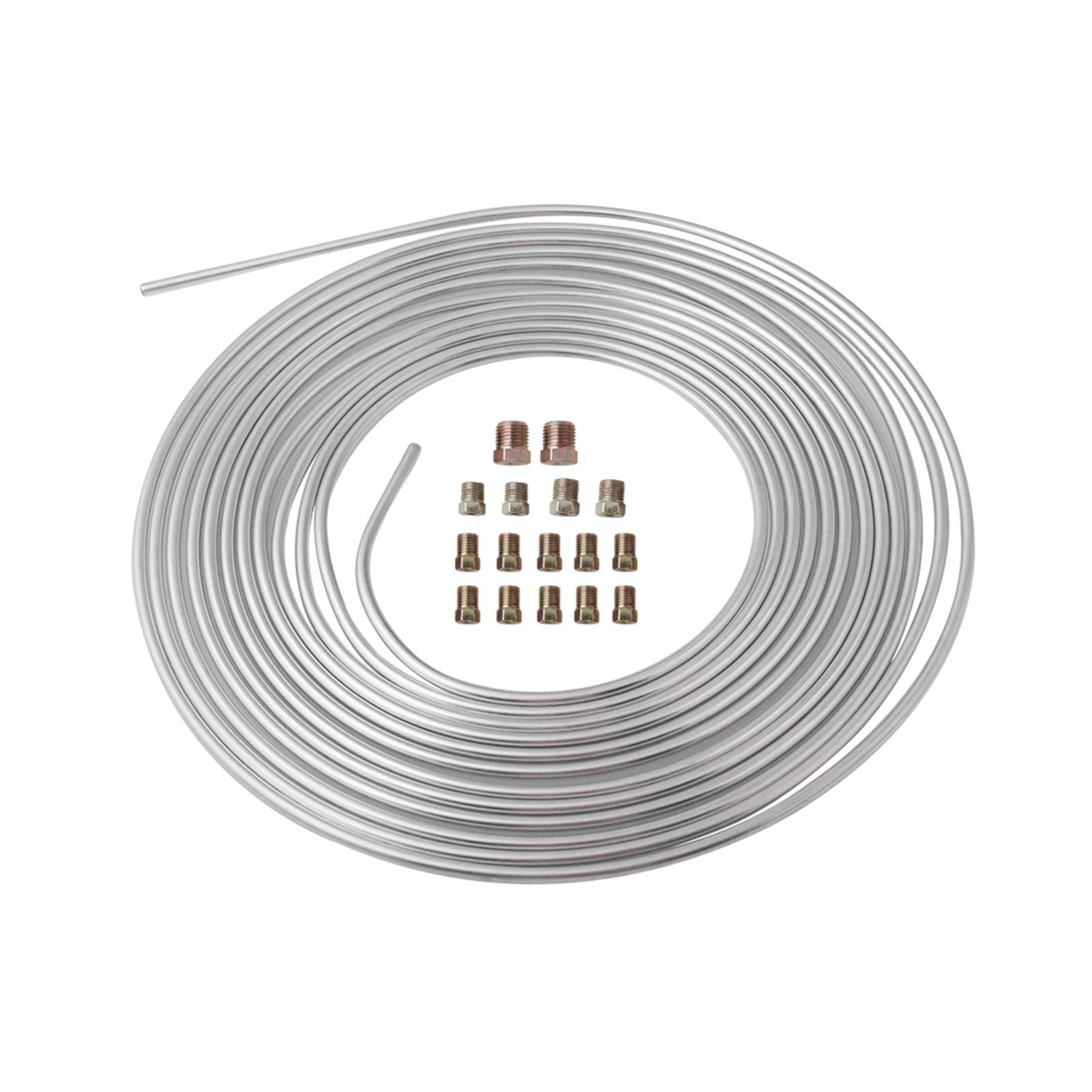 Universal Car Brake Line Replacement Tubing Coil and Fitting Kit Brake Line Tubing Inverted Tub Nut Auto Accessories