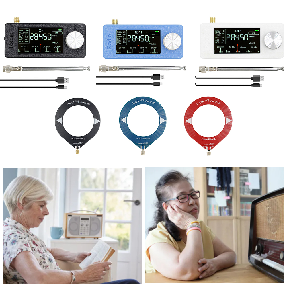 SI4732 0,5–108 MHz tragbares Radio, 1,9 Zoll IPS-Bildschirm, Taschen-Miniradio, LSB, USB, AM, FM, HF, SW, MW, VHF-Radio mit Antenne
