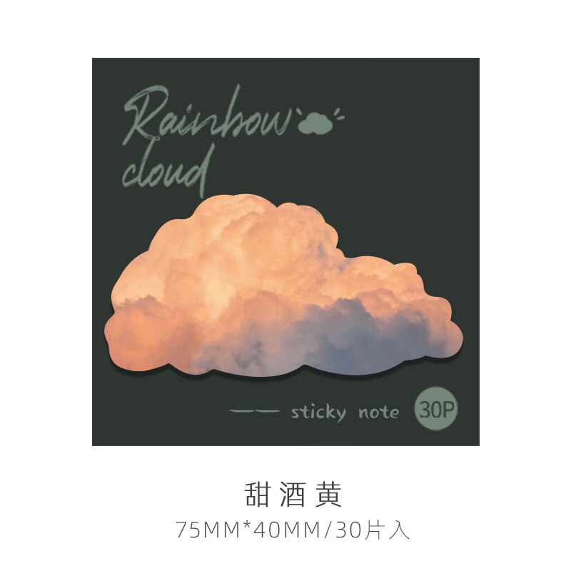 30 Pcs Ins Stijl Rainbow Cloud Leuke Cartoon Memo Pad Sticky Notes Notepad Dagboek School Supply Briefpapier Kawaii Diy Scrapbooking: C