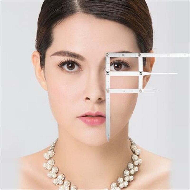1pc gyldne snit mål micro blading rustfrit stål lineal permanent makeup øjenbryn tatovering skydelære stencil