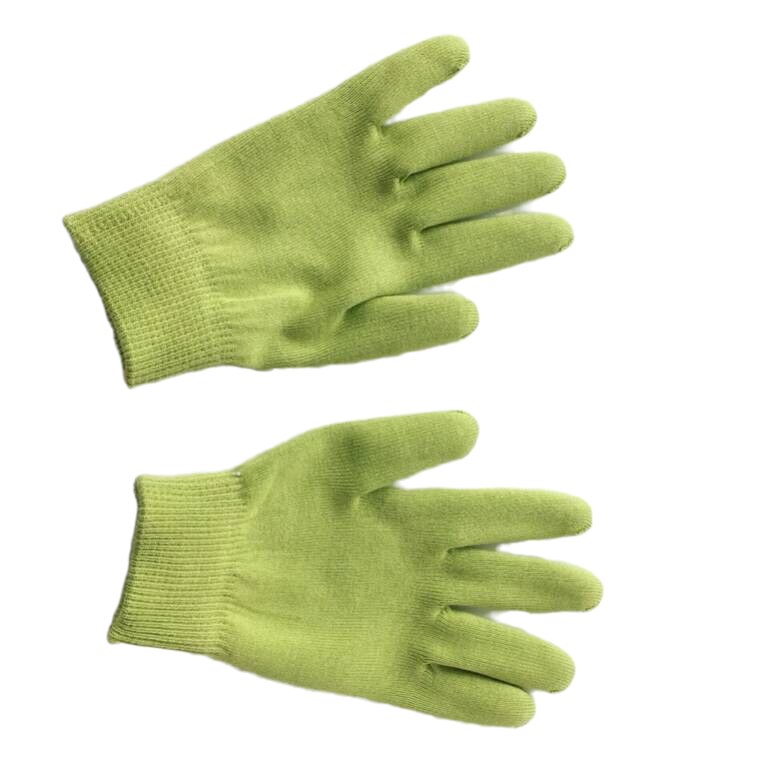 1 par återanvändbara spa-gel strumpor handskar fuktgivande blekning exfolierande släta händer fotvård för vuxna handmask: Grön hand