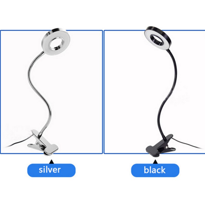 Usb oppladbart ledet-lys klipp-på fleksibel lesesenglampe bord skrivebordslampe bok bordbord sengelampe belysning nattbordsbelysning eu