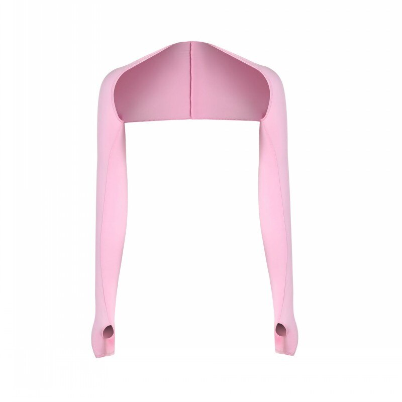 Cycling Ice Silk Sunscreen Shawl Sports One-piece Shoulder Sleeves Neck Shading and UV Protection Sleeves Sun Protection Sleeves: pink