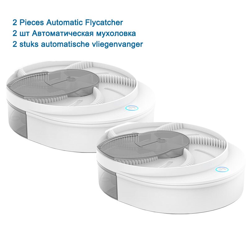 Nueva trampa eléctrica automática para moscas, atrapamoscas reutilizable, atrapamoscas con carga USB, repelente de insectos, trampa ligera: 2pcs white