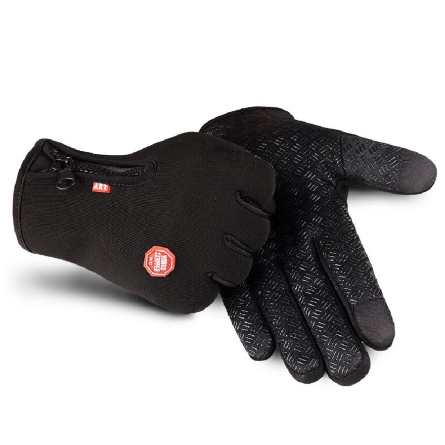 Guantes con cremallera para deportes al aire libre, para bicicleta y senderismo, antideslizantes, resistentes al agua, guantes suaves de abrigo, guantes deportivos para levantamiento de pesas y ejercicio físico