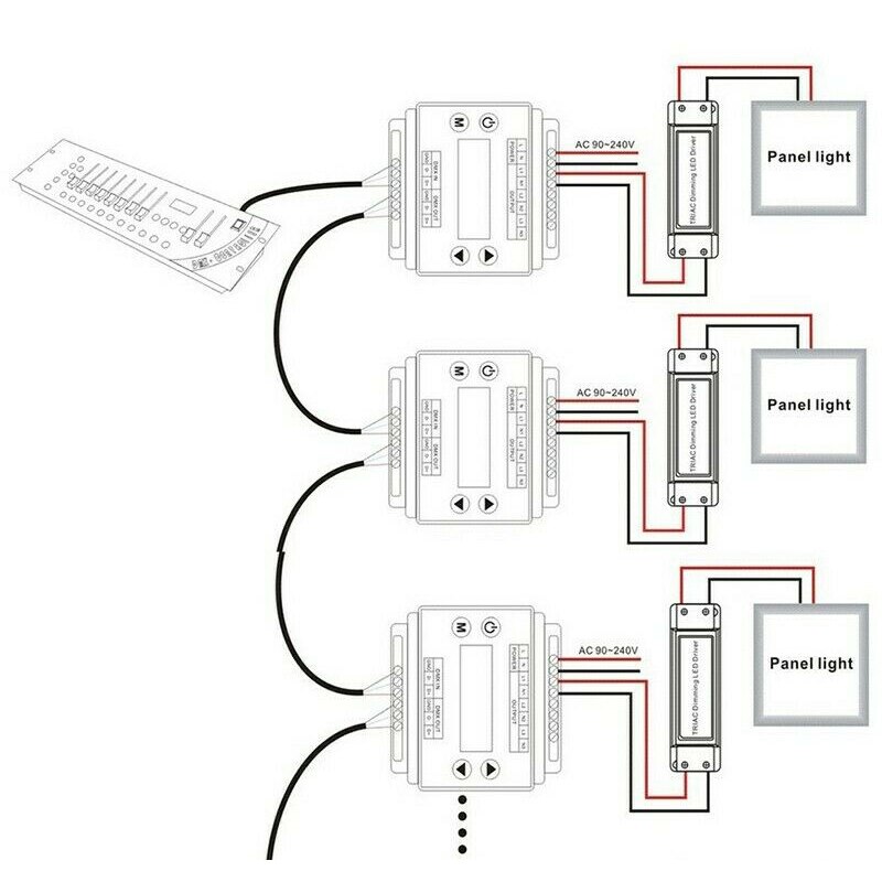 Led Dimmer DMX302 DMX Triac Dimmer Led Brightness Controller 50Hz/60Hz 3Channels 1A/Channel