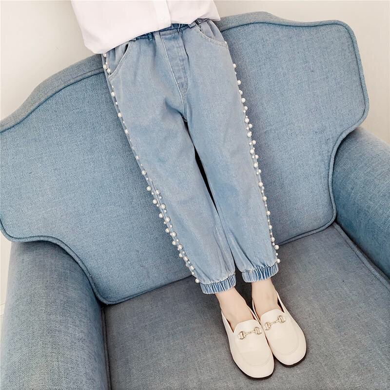 ¡Primavera otoño ! Vaqueros infantiles para niñas, encantadores pantalones de tela vaquera, pantalones vaqueros informales para niñas adolescentes para 4, 6, 8, 10, 12 y 14.