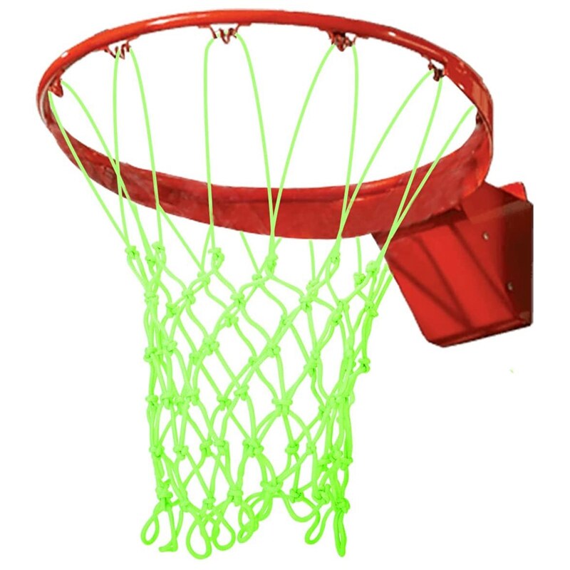 Topglow in the dark basketnät utomhusbasketnät ersättning 12 öglor standardstorlek natt för idrottsskola