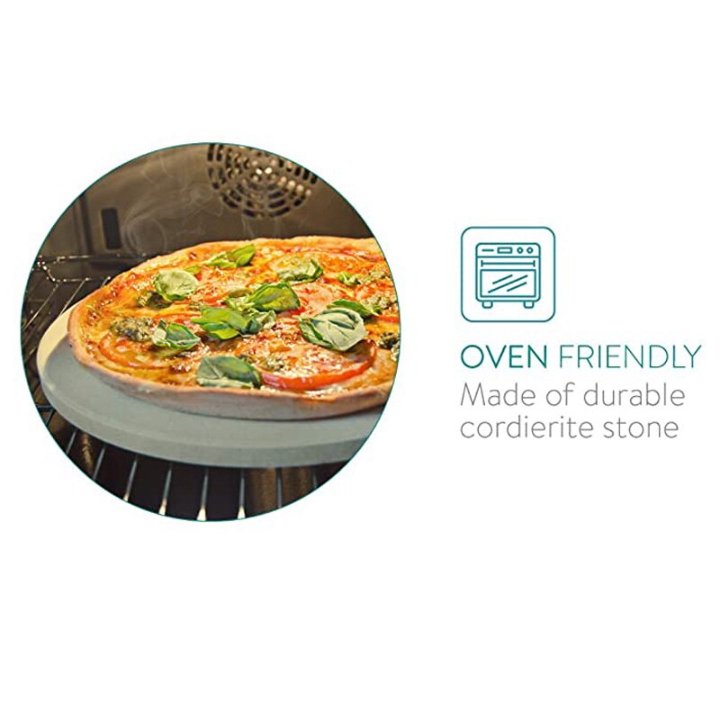 13 tum pizza extra tjock sten för bakning av pizzaverktyg ugn & grill grill bakplatta kök brödbricka med stödram