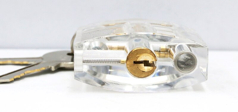 Locksmith Practice Tool Lock Set Training Supplies Kit Multitool with Flashlight & Transparent Padlock