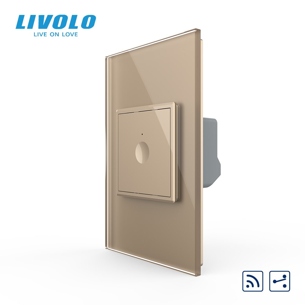 LIVOLO nas standard 2 sposoby krzyż zdalny 45mm włącznik dotykowy na ścianę, dotykowy pilot zdalnego sterowania, kryształowy plastikowy klucz dotykowy: złoto