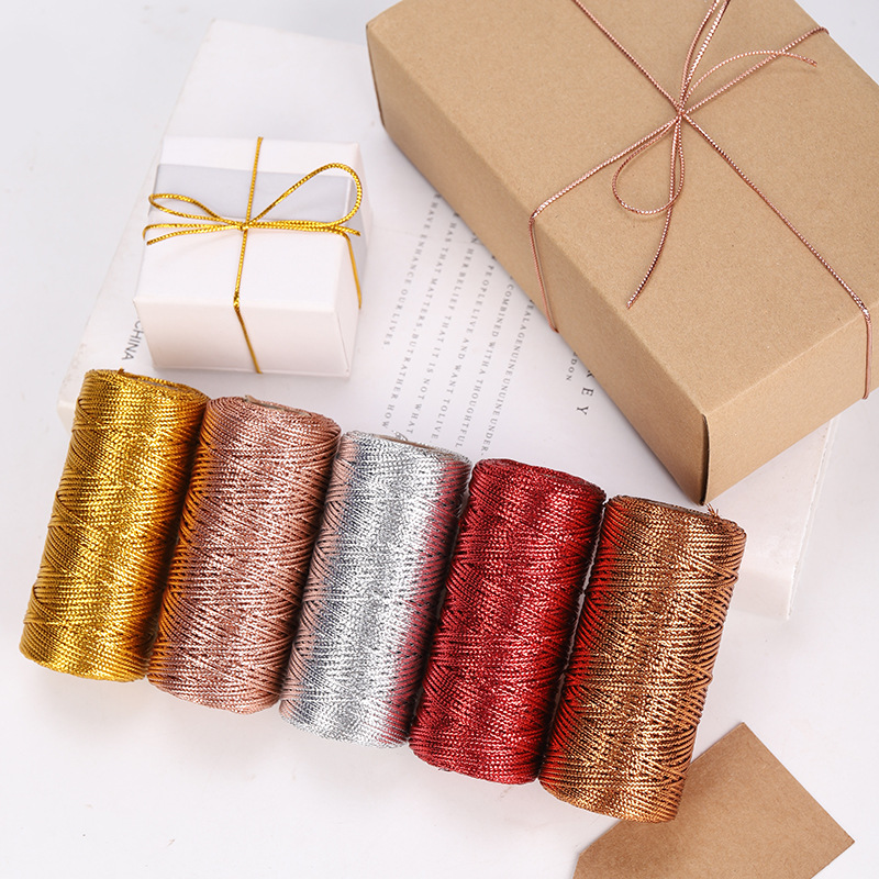 100m Rope Gold Silver Cord Packaging String Metallic Jewelry Thread Cord DIY Tag Line Bracelet Making Labels Mark Lanyard