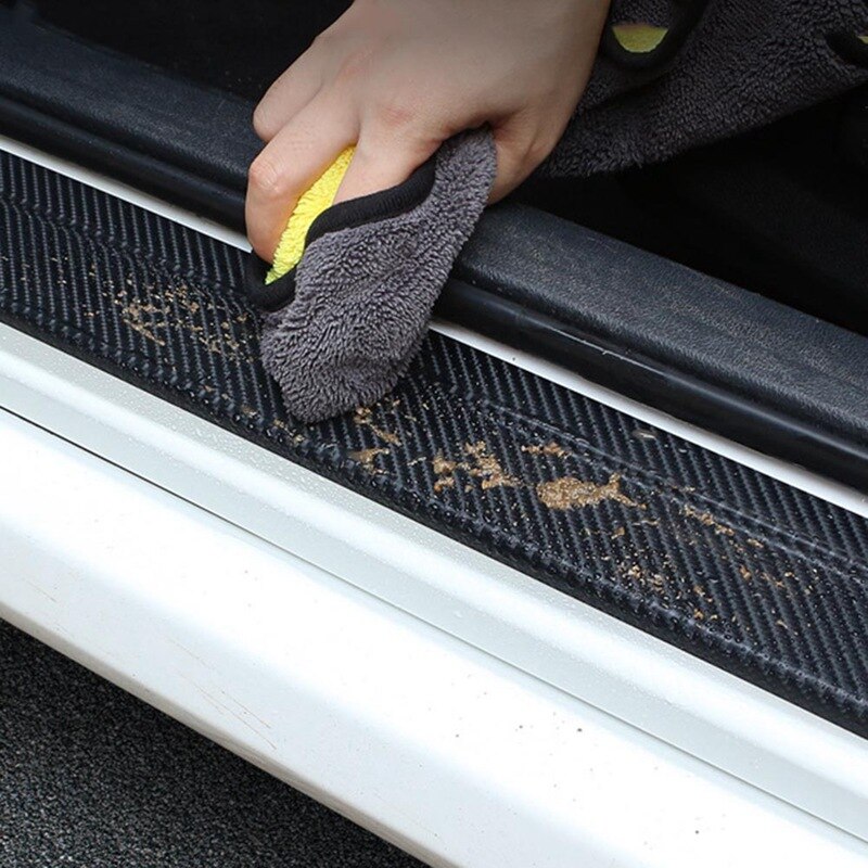 4 stks/set Universele Auto Styling Sticker 3D Carbon Fiber Instaplijsten Scuff Plaat Guards Dorpels Protector Auto Accessoires
