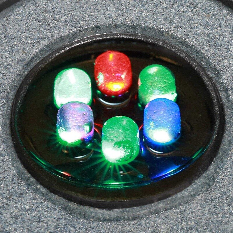 Ledet akvarium luftboble lys akvarium luftgardin boble sten disk med 6 farve skiftende lysdioder