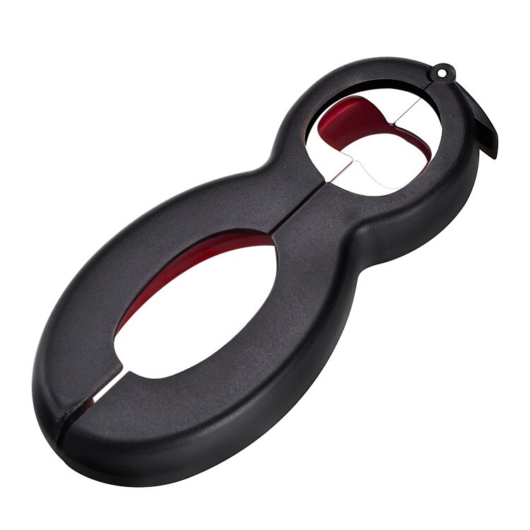 1pc Plastic Stainless Steel Multifunctional Combination Six in One Bottle Opener Kitchen Tool Can Opener