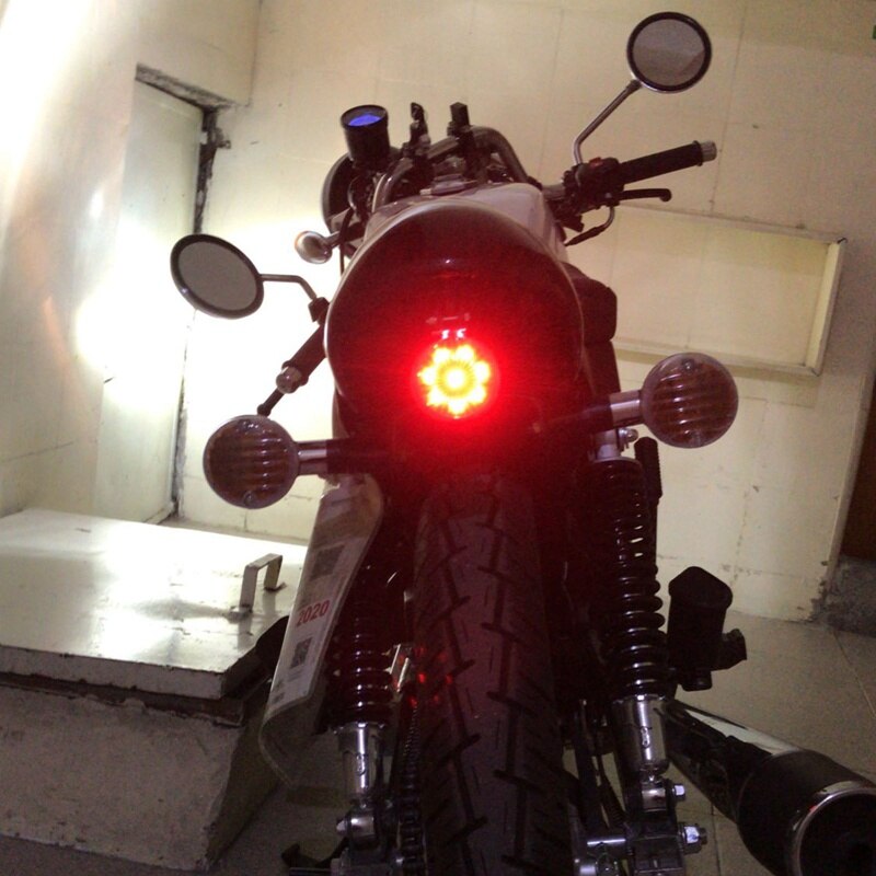 Led Motorcycle Rear Tail Light Metal Rear Brake Light Assemblie Driving Lamp For 12v Motorcycle Retro Modification Accessories