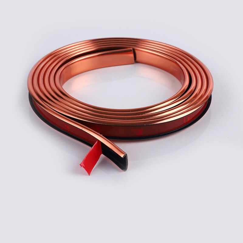 Bright Surface Self Adhesive U Edge Banding Edging Edgeband for Furniture Wardrobe Cupboard Dash-proof Decor Stripe 9/12/16/18mm: rose gold / 18mm 5M