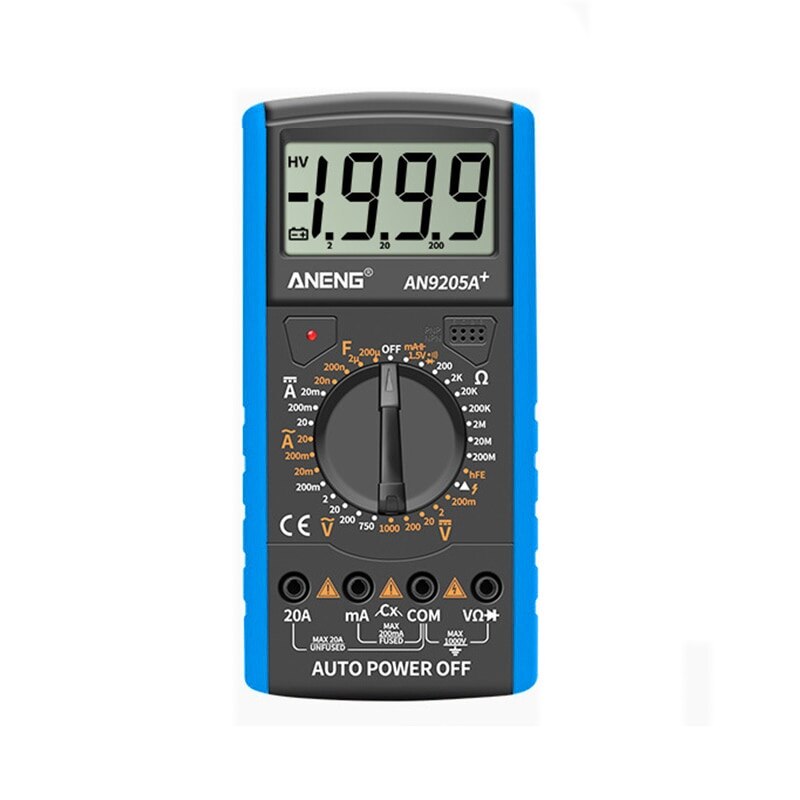 ANENG DT9205A Digital Multimeter AC / DC Transistor Tester NCV Test Meter Analog Auto Range Multimetro: DT9205A blue