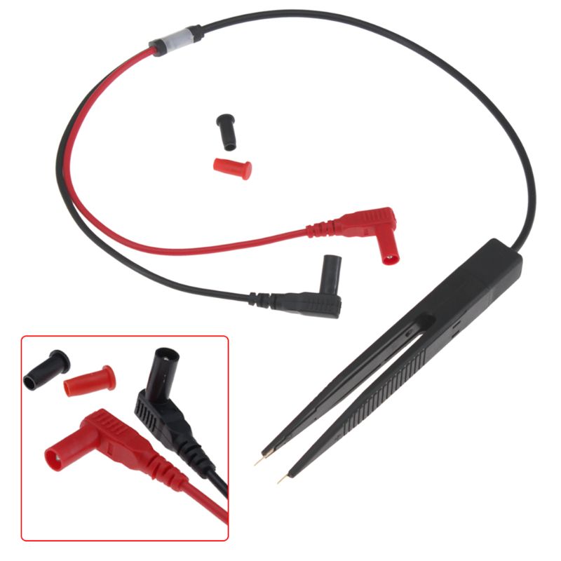 OOTDTY SMD Induktivität Prüfung Meter Clip Sonde Pinzette Für Widerstand Multimeter Kondensator