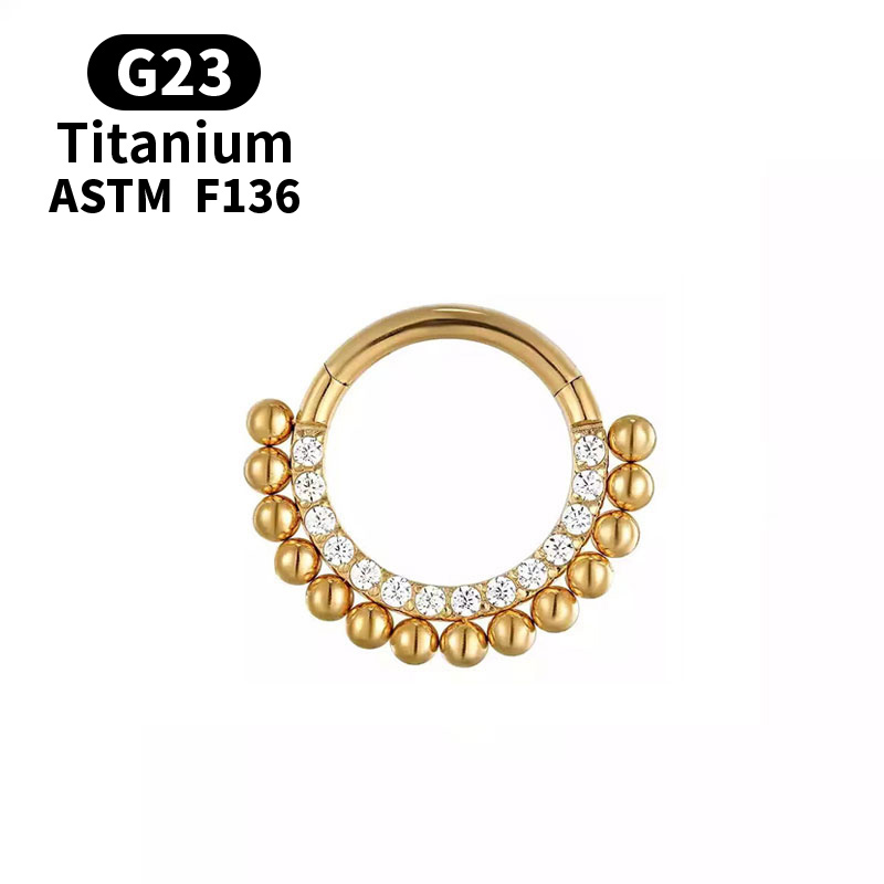 G23 titanio Color oro anillos de nariz aro nariz Piercing tabique Clicker 16G cartílago del trago hélice Piercing joyería pendientes de oreja