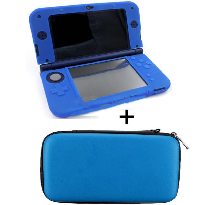 Blauw Hard Travel Draagtas Pouch Opbergtas Voor Nintendo 3Dsll 3DS Xl 3Dsxl 3DS Ll Rubber zachte Siliconen Cover Case