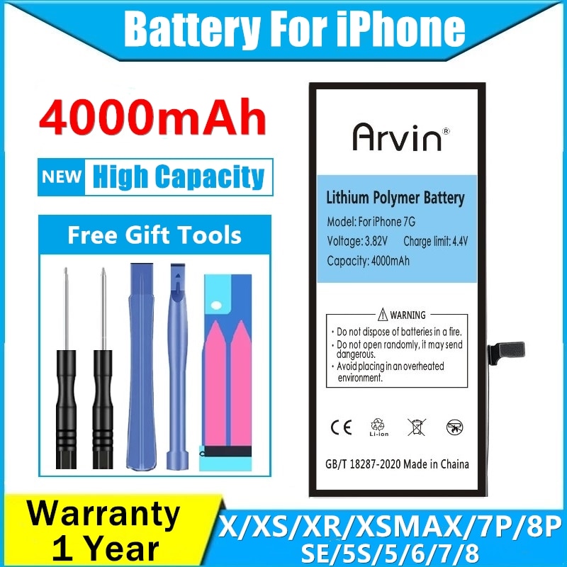 Hohe Kapazität Telefon Batterie Für iPhone 6S 6 7 8 Plus 7P 8 P Ersatz Batterie Für iPhone 5 S 5 SE X XR XS MAX Batterie 0 zyklus
