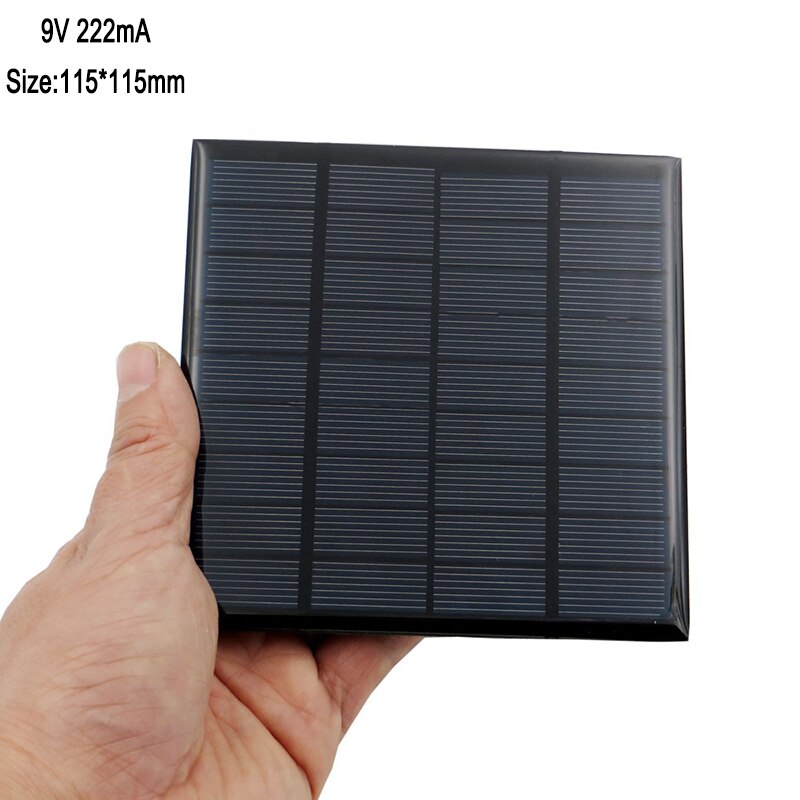 Panneau solaire 6V 9V 18V, Mini système solaire filaire, bricolage pour batterie, chargeur de téléphone portable, cellules solaires 2W 3W 4.5W 6W 10W: 9V 2W