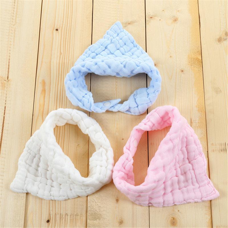 Unisex Baby Producten Katoenen Slabbers Speeksel Handdoek Zes Lagen Geplooide Gewassen Effen Kleur Bib Driehoek Zuigeling Burp Doeken