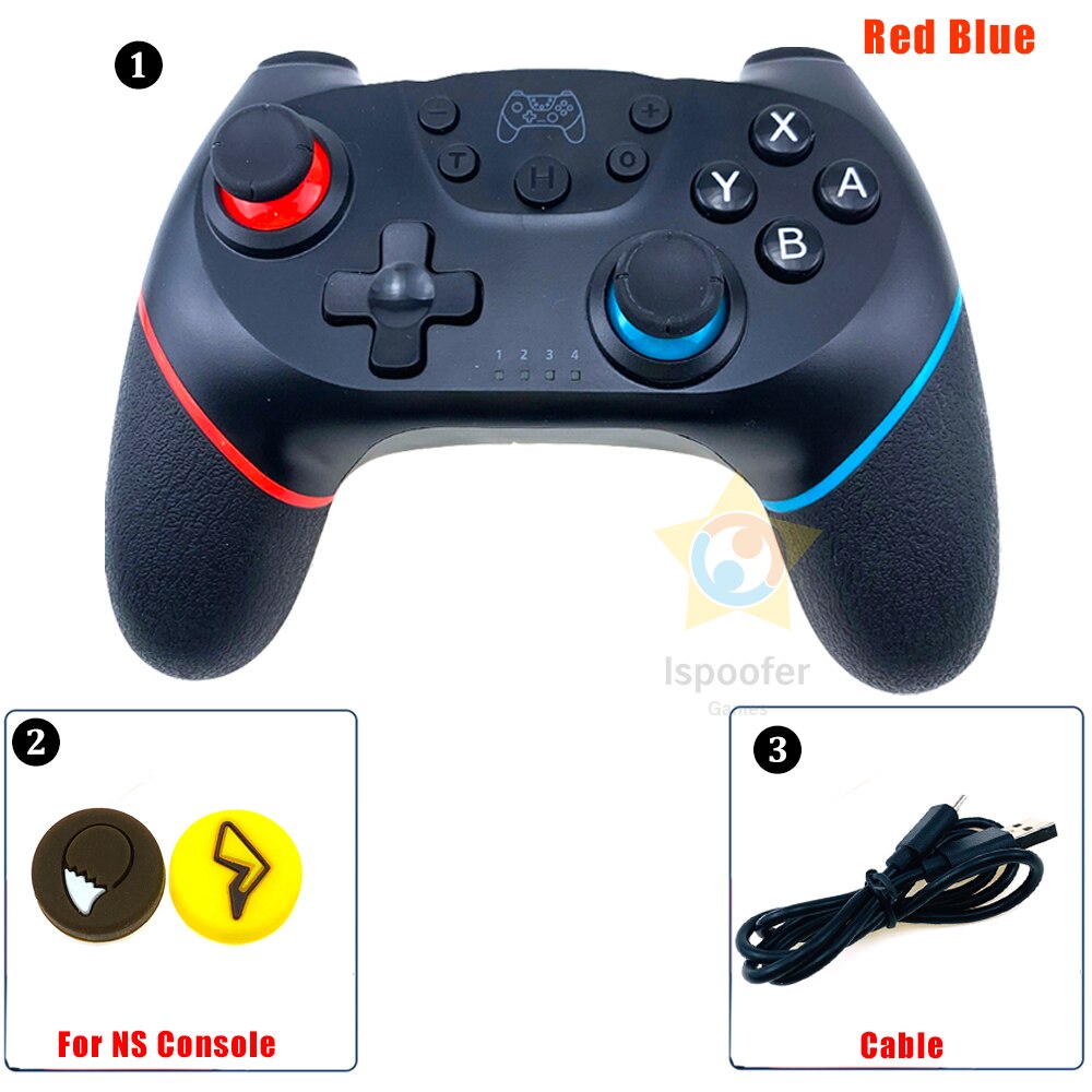 Wireless Bluetooth Gamepad For Nintend Switch Pro NS-Switch Pro Game Joystick Console for Switch Control with 6-Axis Handle: Red Blue 3IN1