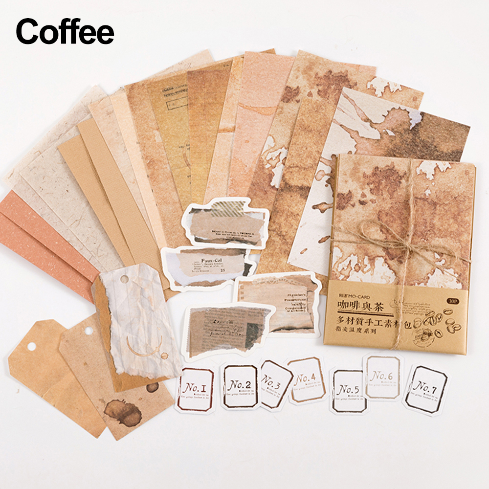 30Pcs Scrapbooking Tissue Paper Special Material Kraft Paper Scrapbook Decoration Floral Collage Handmade DIY Crafts: Burgundy