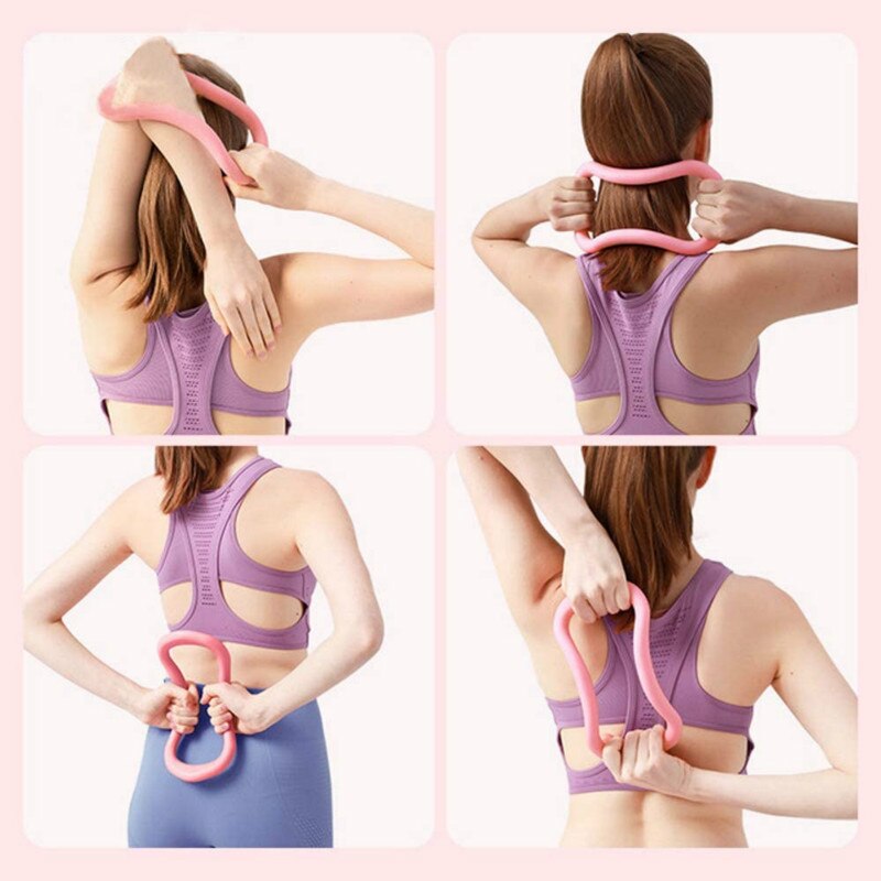 2 stk yoga ring pilates ring justerbar myk fitness sirkel ring for nakke rygg skulder ben arm lår hjemmetrening gym trening