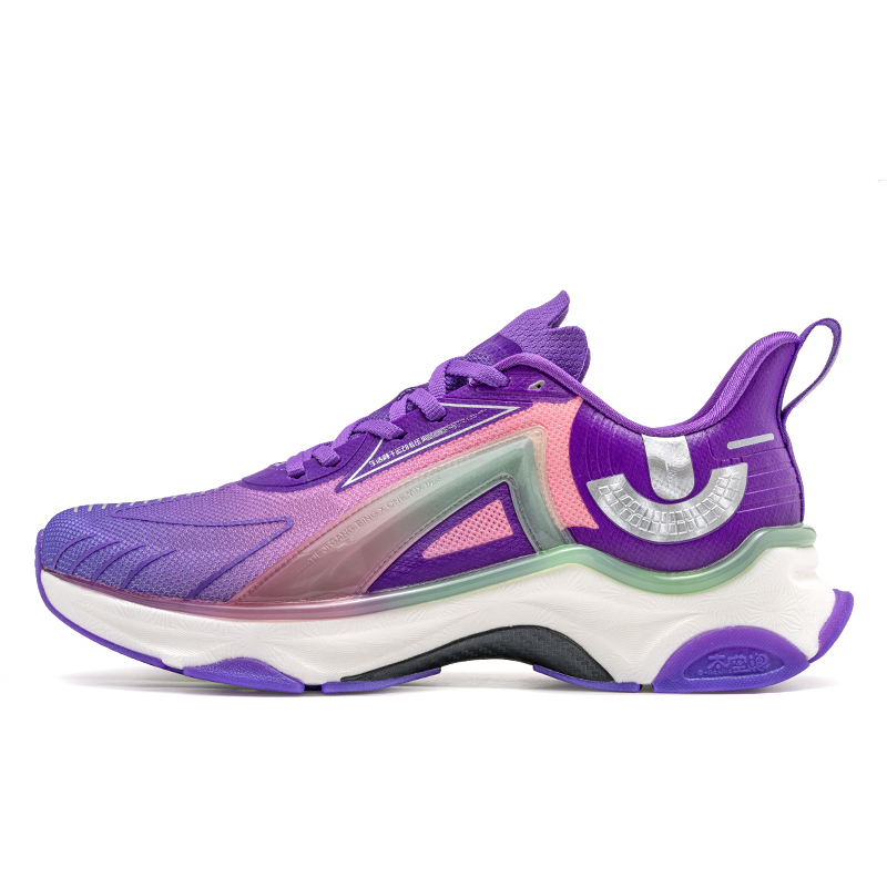 ONEMIX, zapatillas para correr para hombre, zapatos deportivos de malla transpirable con cordones, zapatos para correr al aire libre, zapatos antideslizantes a la para caminar, zapatillas de deporte: Morado / 4