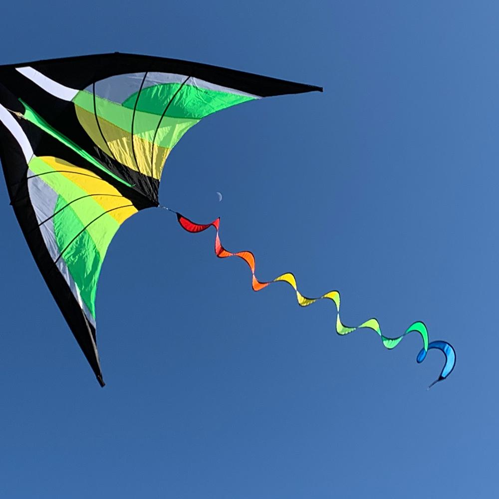 120Cm Regenboog Schroef Nylon Vlieger Staart Voor Outdoor Vliegende Vliegers Kinderen Leuke Accessoires