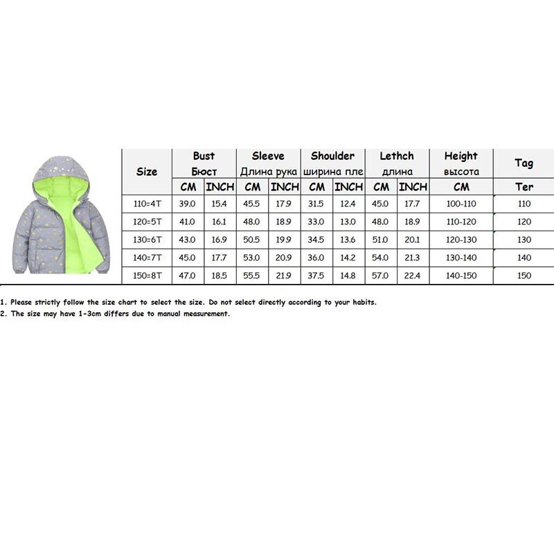 Jxysy Childrens Jas Winter Down Voor Jongens Overalls Voor Meisjes Winter Jas Warm Reflecterende Snowsuit Childrens Parka 4-9 jr